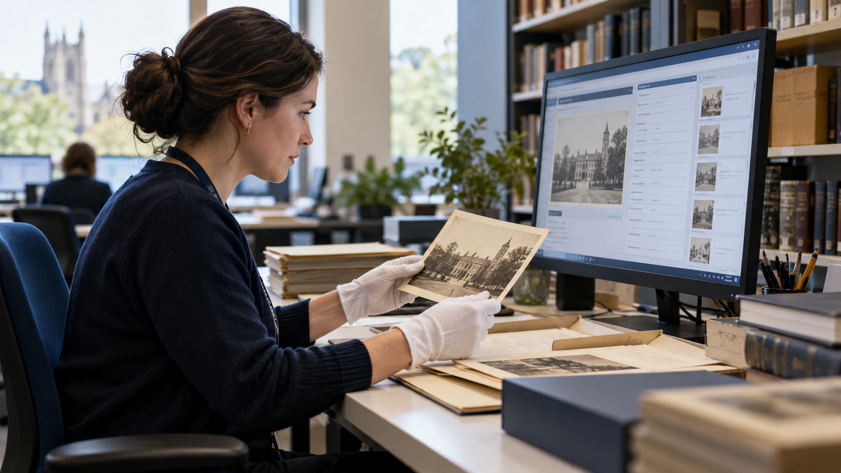Illustration of historical collection digitisation and digital research